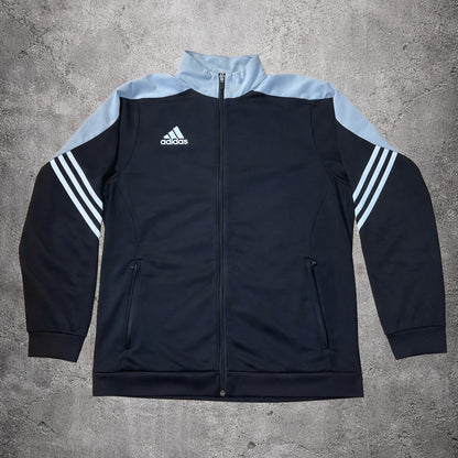 Sweat zippé noir et gris - Adidas - Taille L
