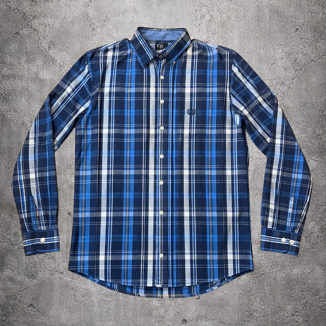 Chemise à carreaux bleu - Chaps - Taille XL