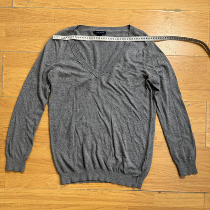 Pull col V gris - Tommy Hilfiger - Taille M