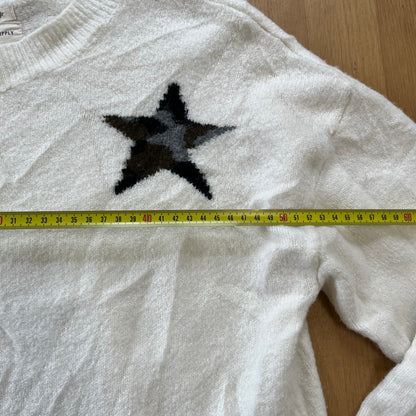 Pull blanc Thread & Supply avec étoiles – Taille S
