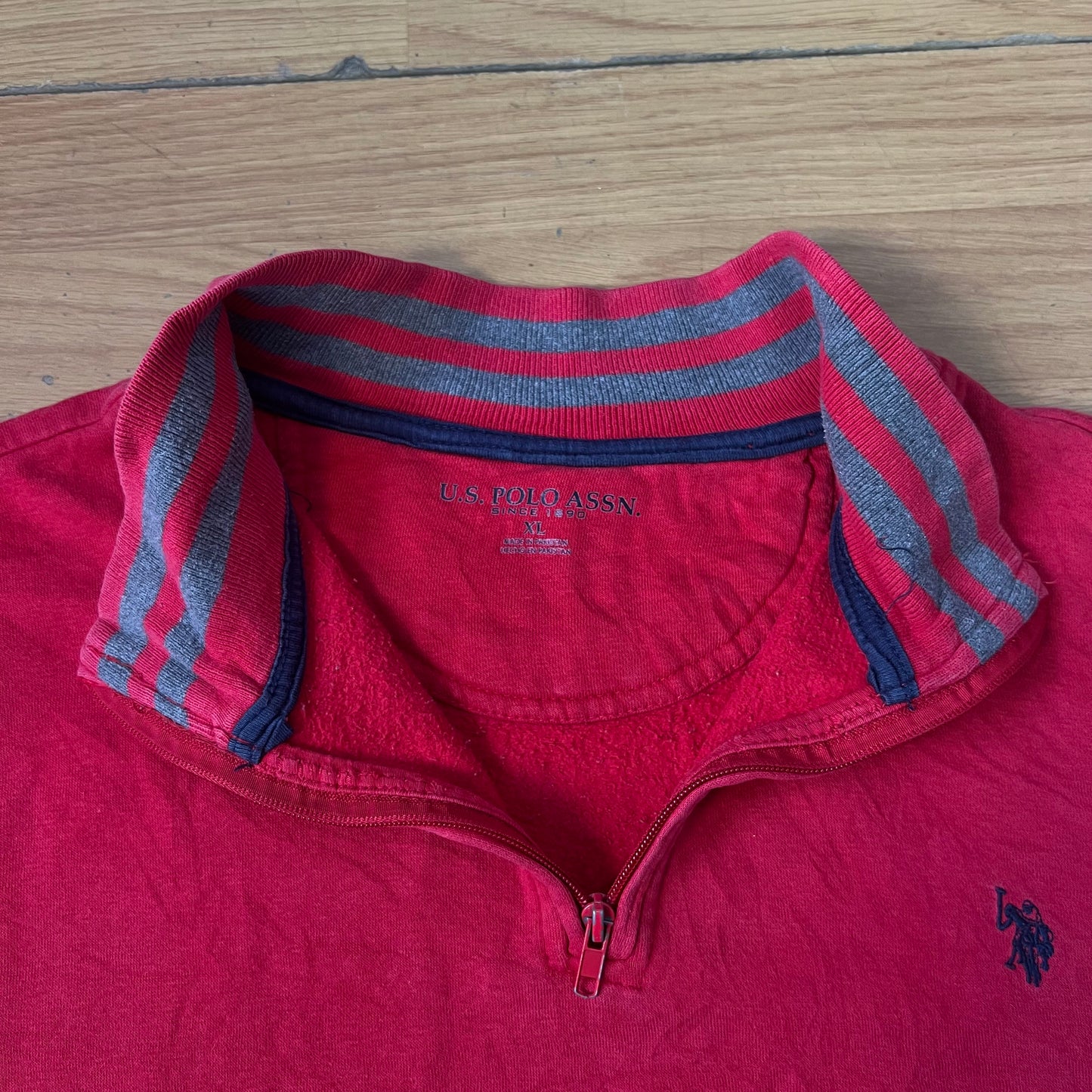 Sweat rouge quart de zip US Polo Assn – Taille XL