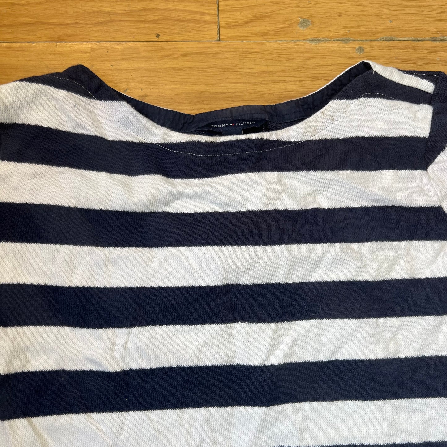 Top manches longues rayé blanc et bleu - Tommy Hilfiger (femme) - Taille S