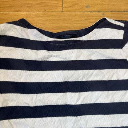 Top manches longues rayé blanc et bleu - Tommy Hilfiger (femme) - Taille S