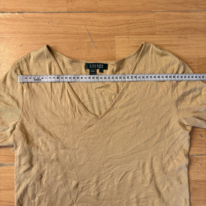 Top decolleté jaune - Lauren by Ralph Lauren - Taille L