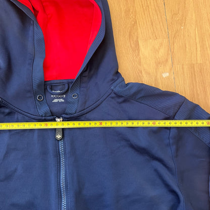 Sweat zippé bleu avec capuche rouge - Reebok - Taille M