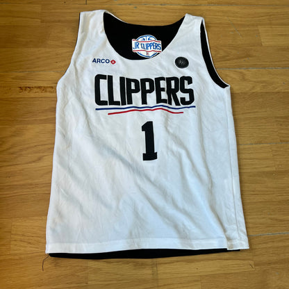 T-shirt basketball réversible junior Los Angeles Clippers blanc et noir - Taille S