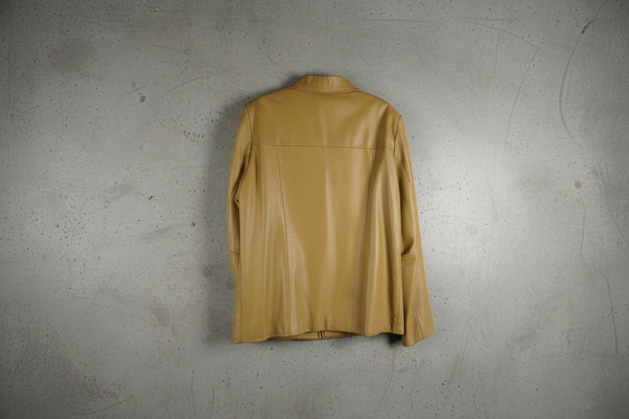 Veste en cuir beige – taille M