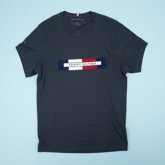 T-shirt bleu marine logo tricolore – BY PRMEC