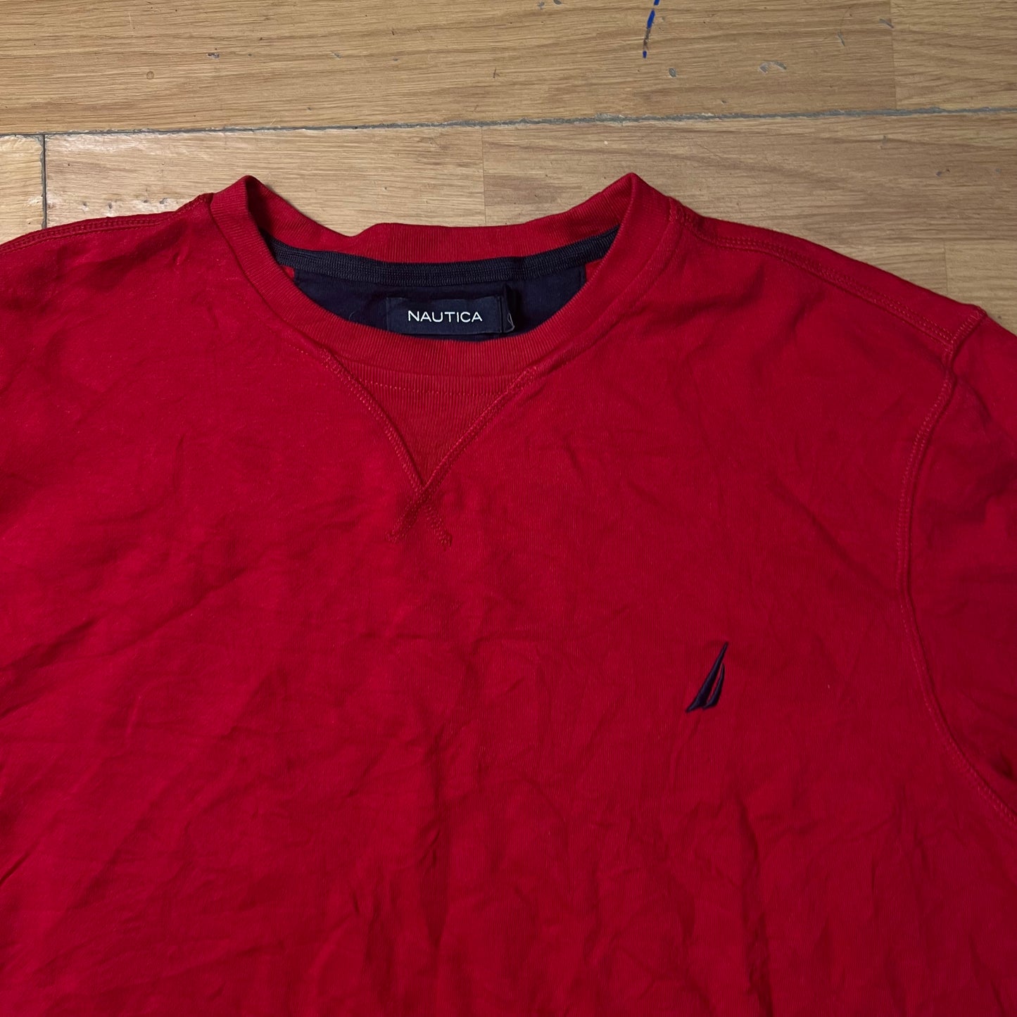 Sweat rouge sans capuche - Nautica - Taille L