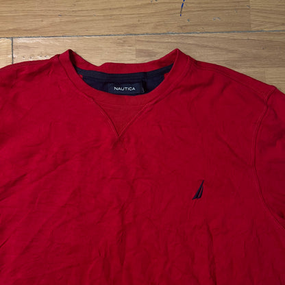 Sweat rouge sans capuche - Nautica - Taille L