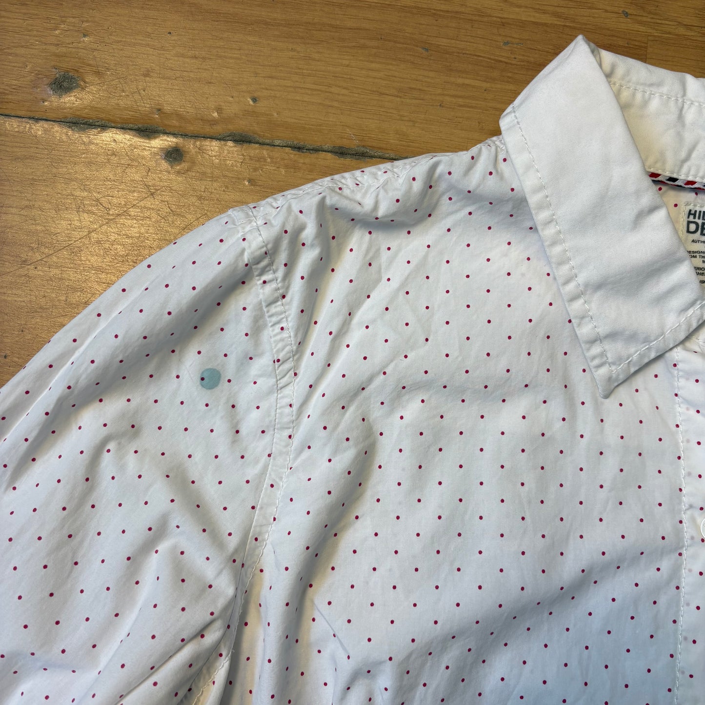 Chemise blanche à pois rouge - Hilfiger Denim - Taille L