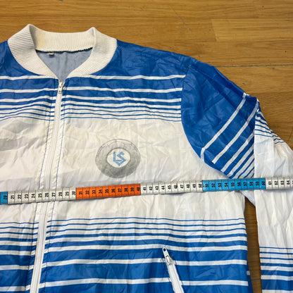 Veste coupe-vent bleu et blanc - Style soccer - Taille M