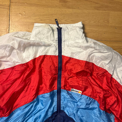Veste coupe-vent blanc, bleu et rouge - Ellesse - Taille M