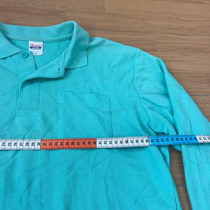 Polo manches longues turquoise - Taille L by SARLOTTE