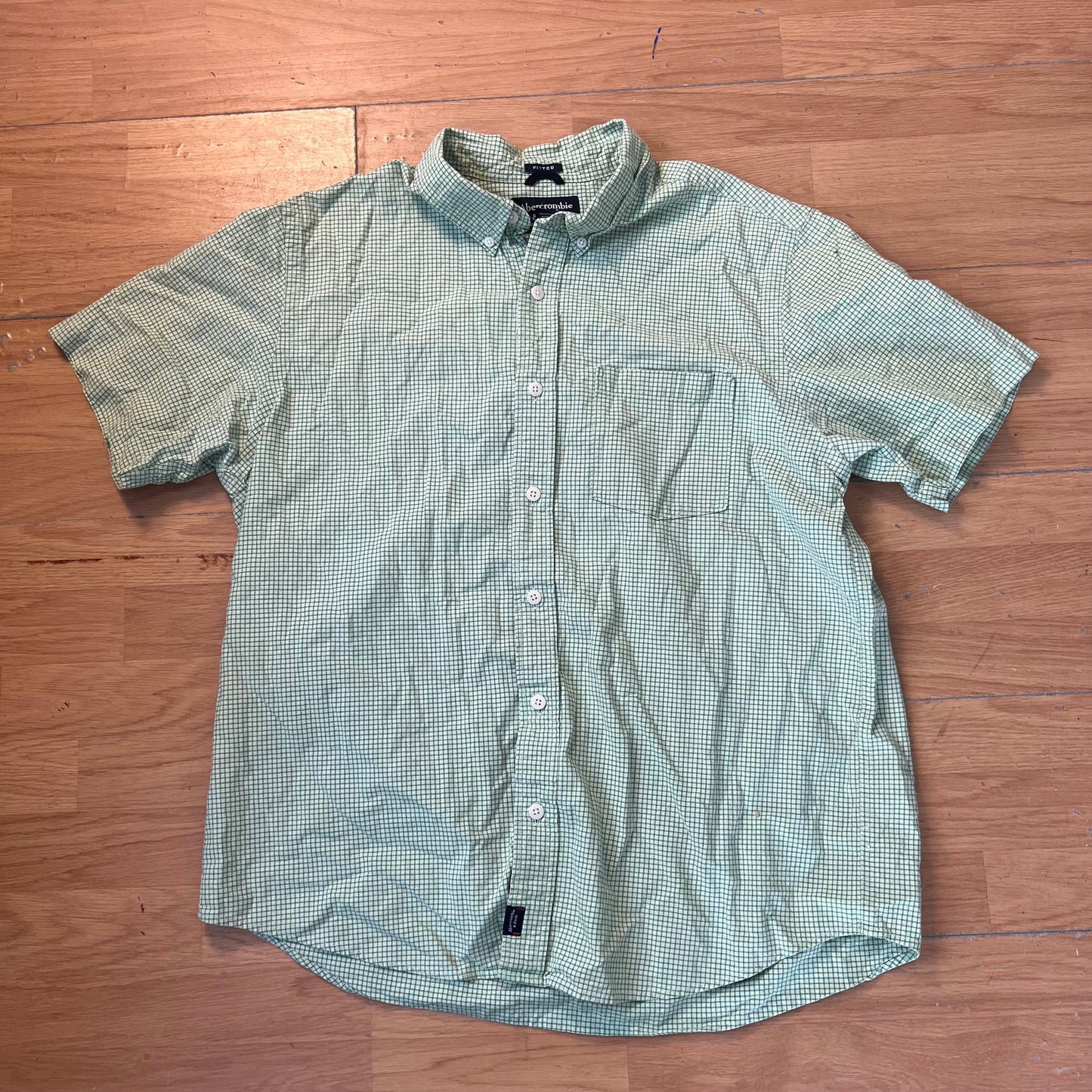 Chemise à manches courtes verte à carreaux - Abercrombie & Fitch - Taille XL