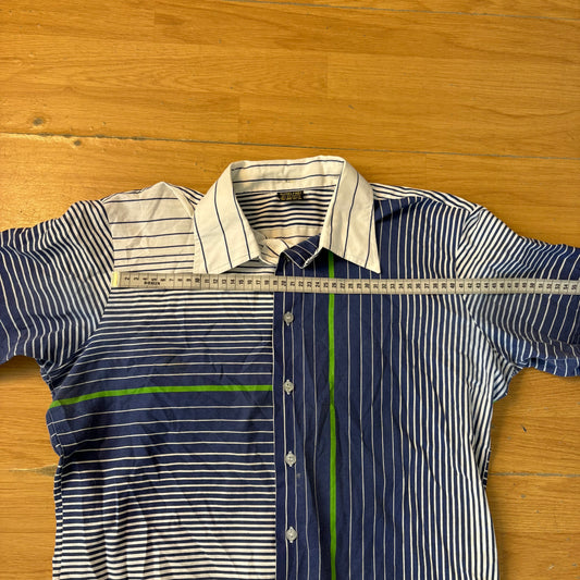 Chemise à manches courtes bleu et vert - Bügelfrei - Taille M