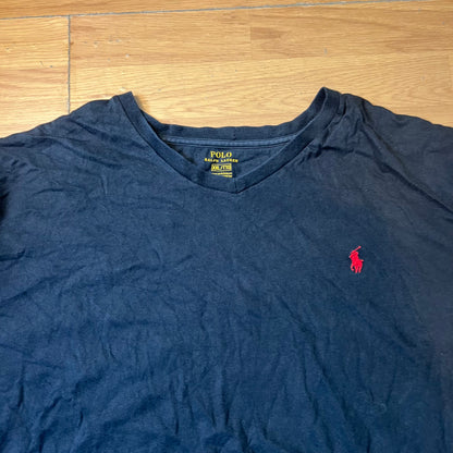 T-shirt noir col V - Ralph Lauren - Taille XXL