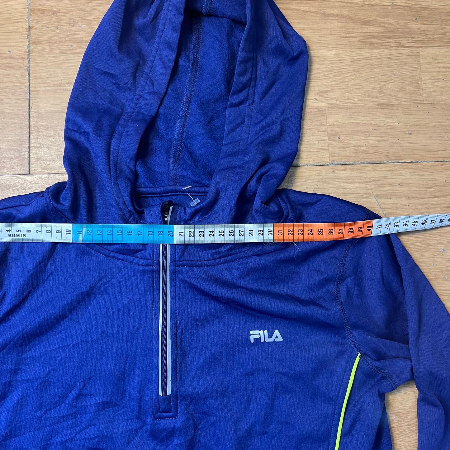 Sweat à capuche sport demi-zip bleu foncé - Fila - Taille M