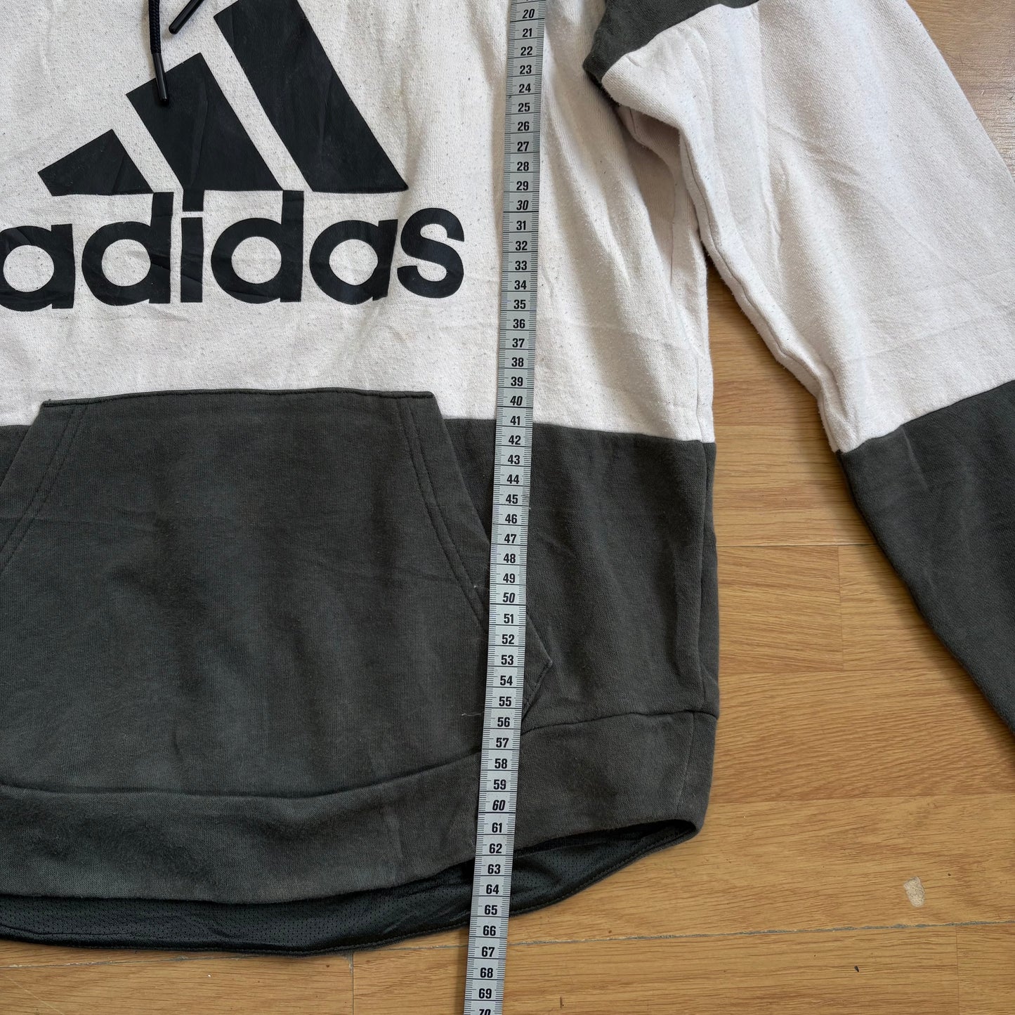 Hoodie gris et blanc - Adidas - Taille S
