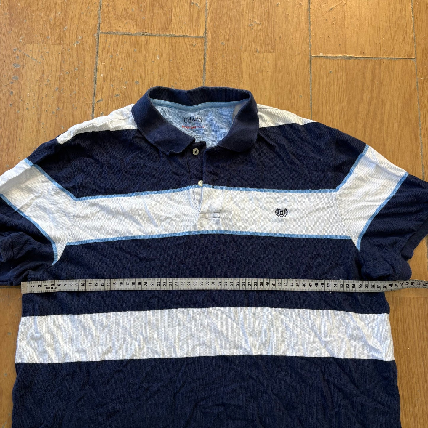 Polo rayé bleu et blanc - Chaps - Taille XXL