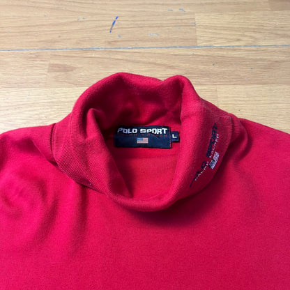 Pull col roulé rouge - Polo Sport Ralph Lauren - Taille L