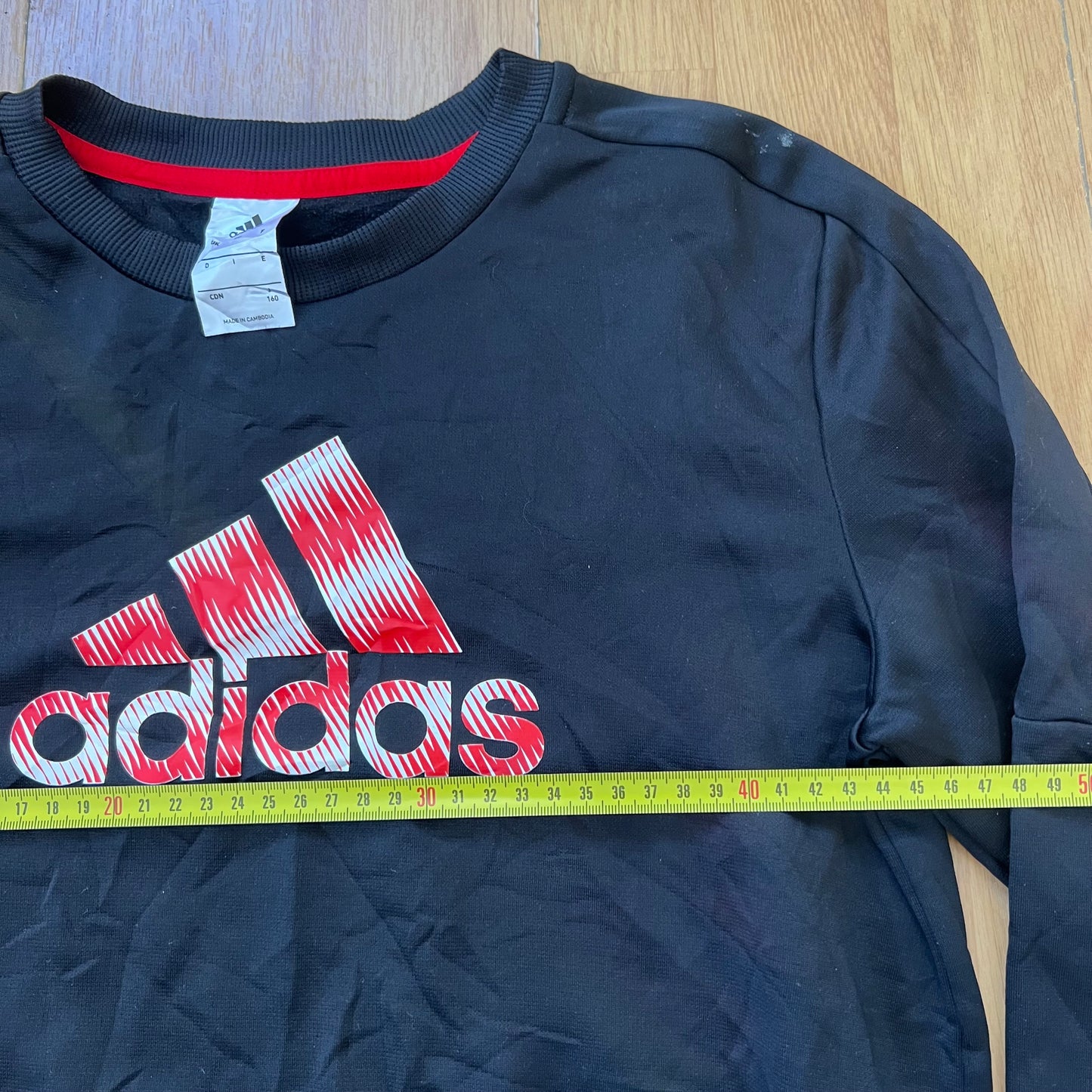 Sweat noir et rouge sans capuche - Adidas - Taille M