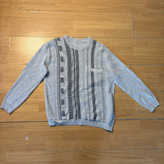 Pull en maille gris à motif - Taille M
