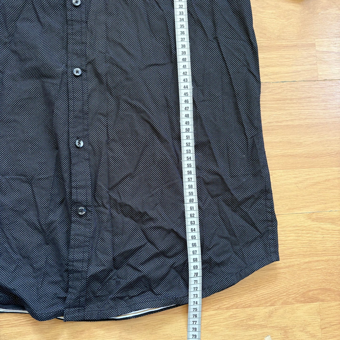 Chemise manches courtes noire à pois - Native Code - Taille XL