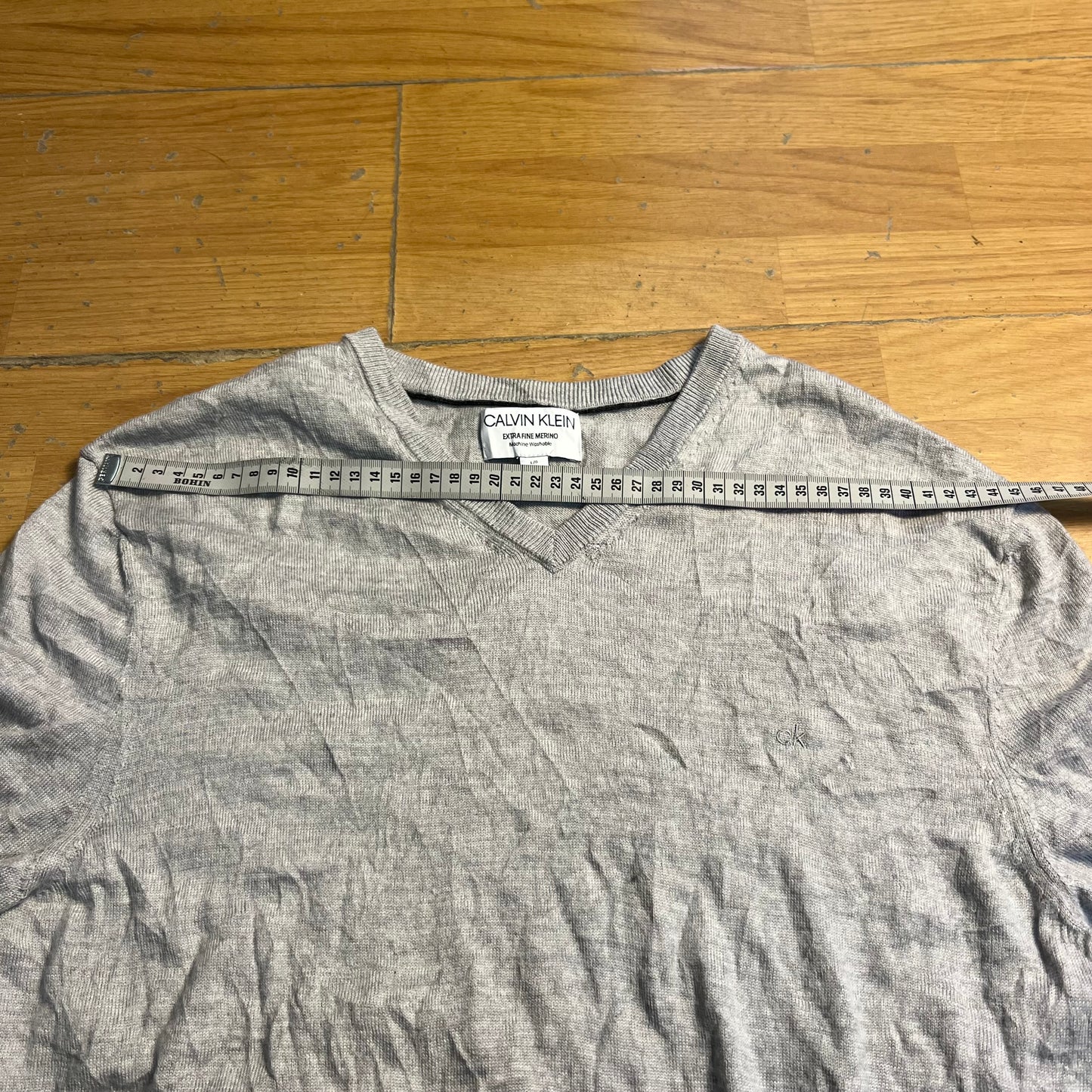 Pull col V gris Calvin Klein – Taille L