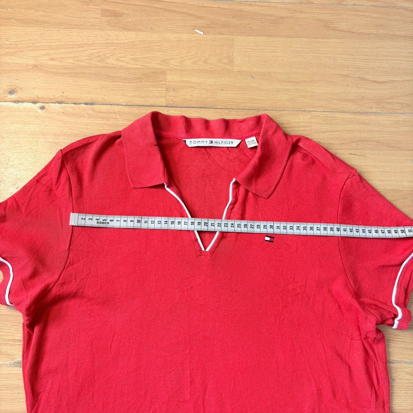Polo rouge a décolleté - Tommy Hilfiger - Taille XL