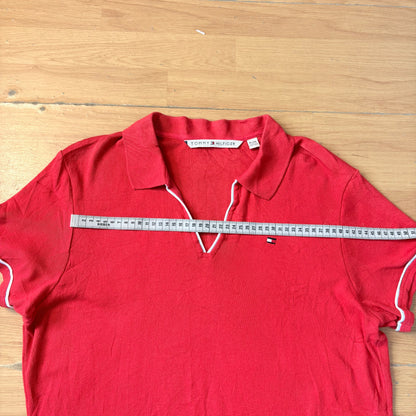 Polo rouge a décolleté - Tommy Hilfiger - Taille XL