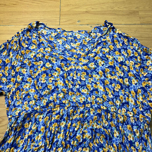 Top fleuri jaune et bleu - Femme - Taille M/L
