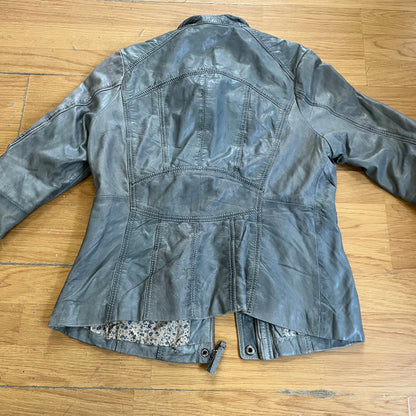 Veste en cuir Mariel grise – Taille M