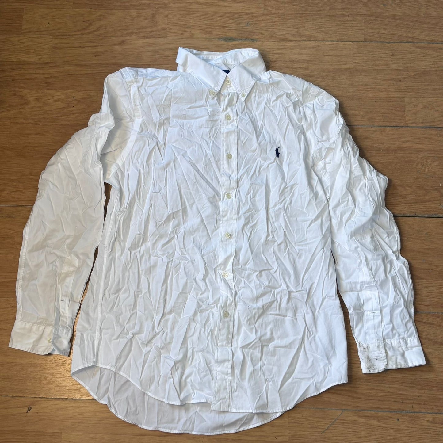 Chemise Ralph Lauren – Blanche – Taille L – Logo bleu