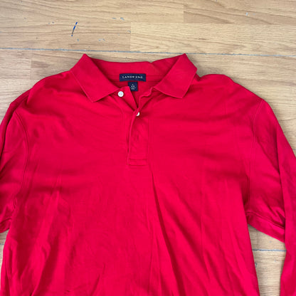 Polo manches longues rouge - Lands’ End - Taille M