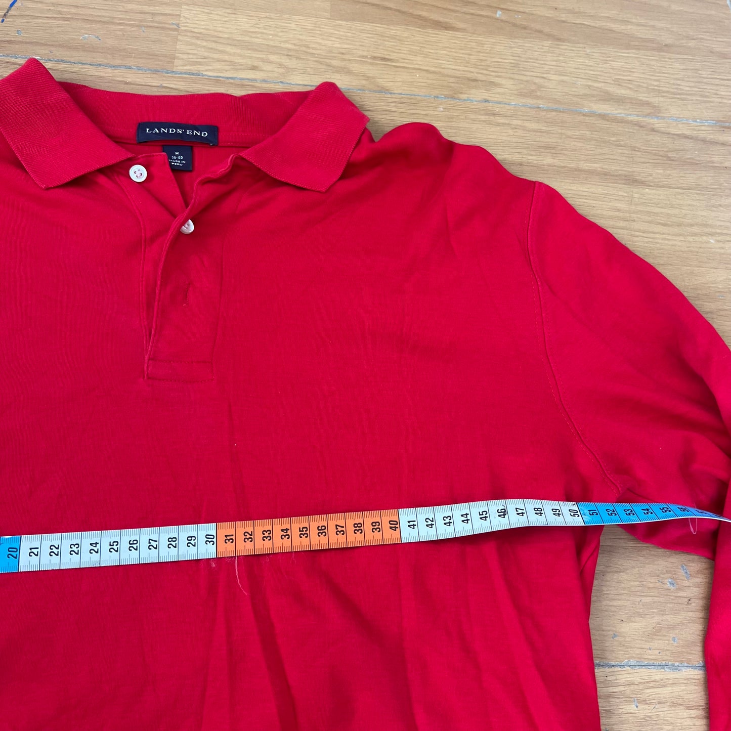Polo manches longues rouge - Lands’ End - Taille M