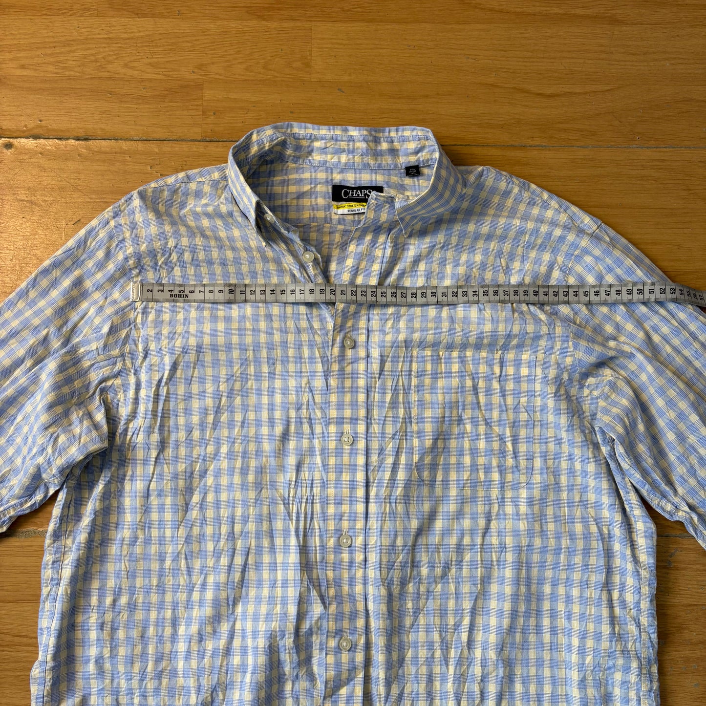 Chemise à carreaux jaune et bleu - Chaps - Taille 34-35