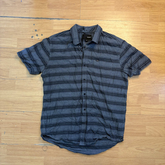 Chemise manches courtes rayée grise - Hurley - Taille L