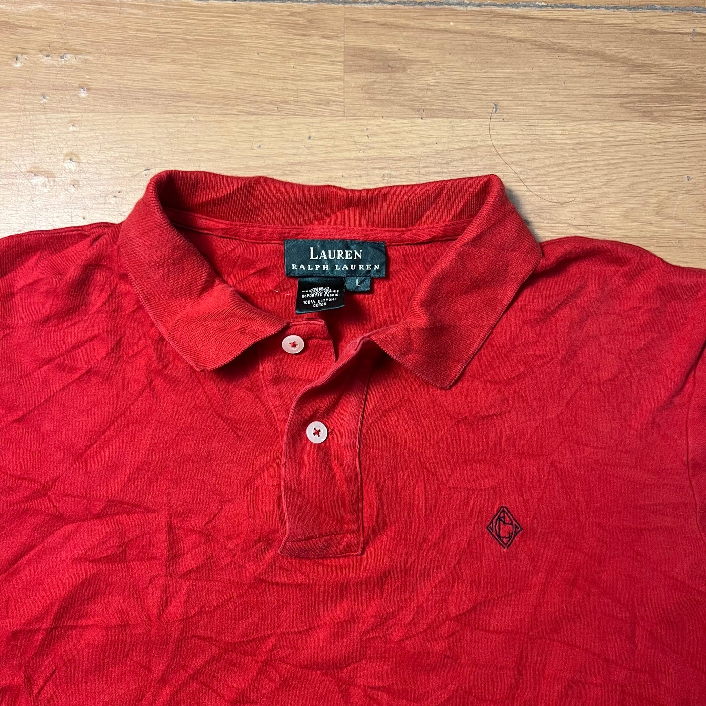 Polo rouge cropped - Ralph Lauren - Taille L