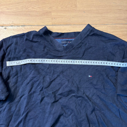 Pull en maille col v bleu - Tommy Hilfiger - Taille XL