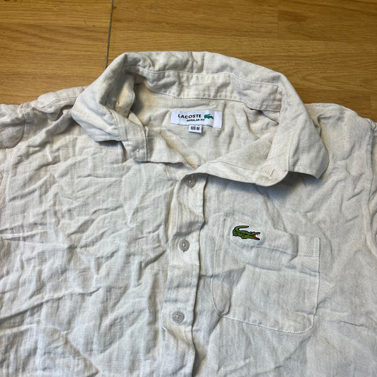 Chemise beige en lin - Lacoste - Taille M