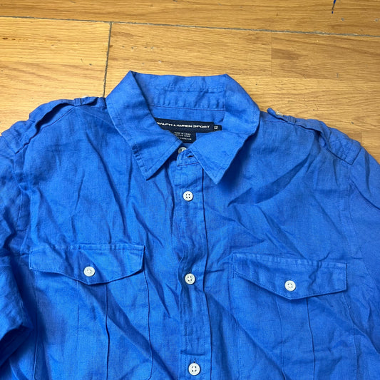 Chemise en lin bleu - Ralph Lauren Sport - Taille 12
