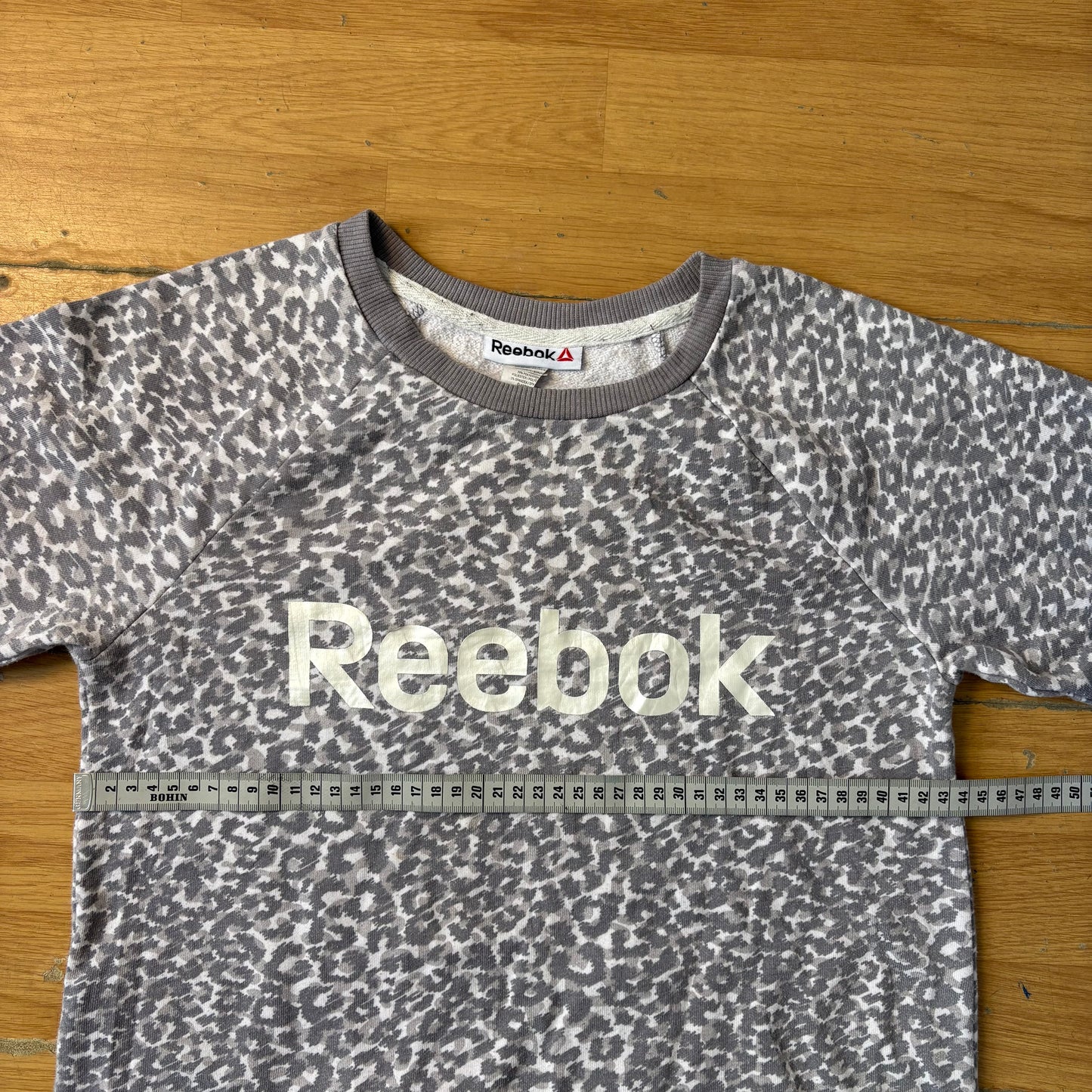 Sweat crewneck léopard gris - Reebok - Taille 14/16 ans