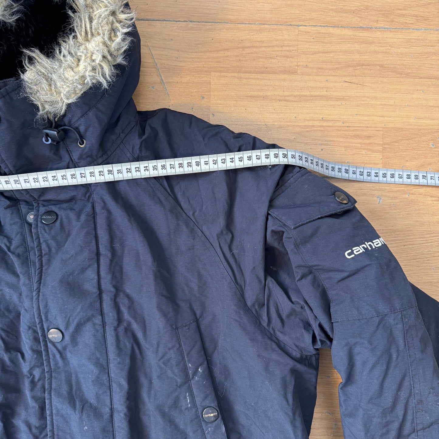 Parka Carhartt noire à capuche fourrée- Taille L