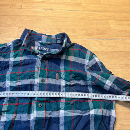 Chemise à carreaux bleu et vert - Chaps - Taille S