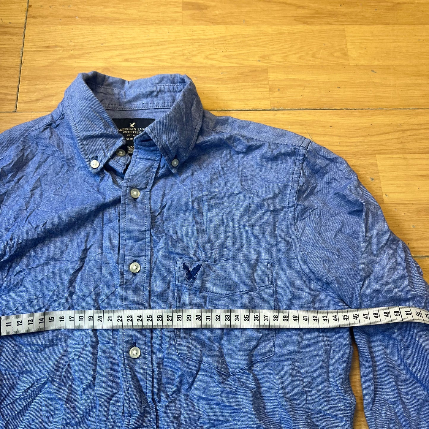 Chemise slim fit bleu - American Eagle - Taille S