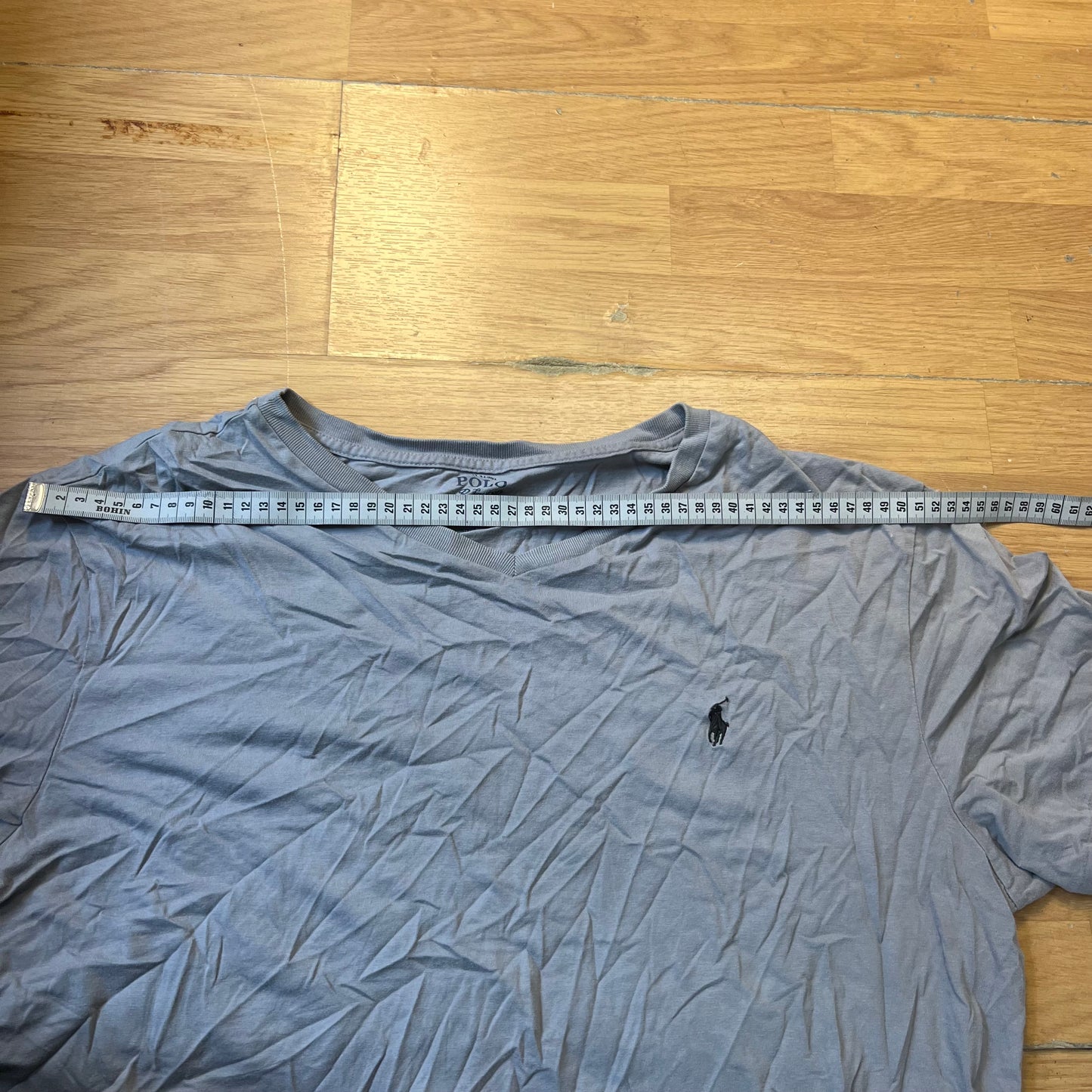 T-shirt gris col V - Ralph Lauren - Taille XL