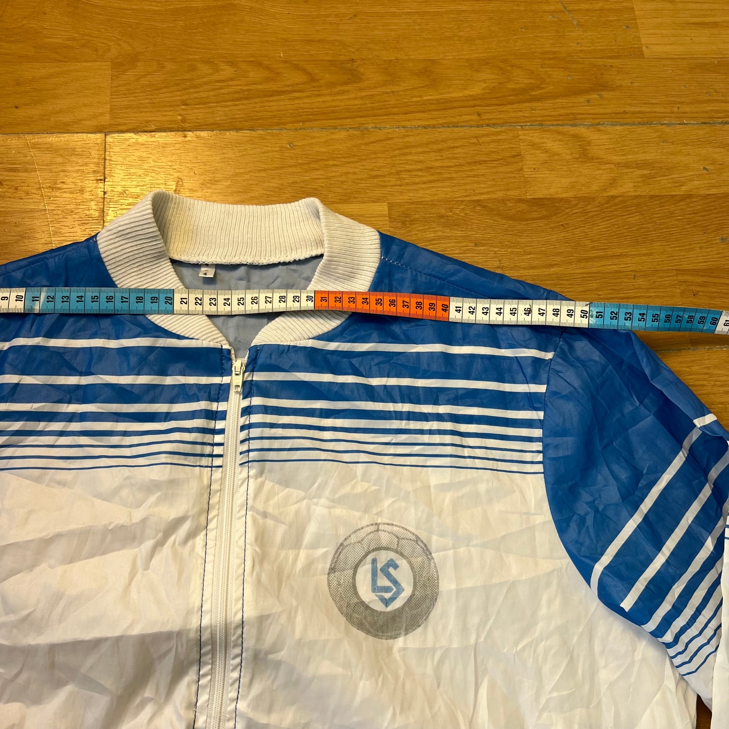 Veste coupe-vent bleu et blanc - Style soccer - Taille M