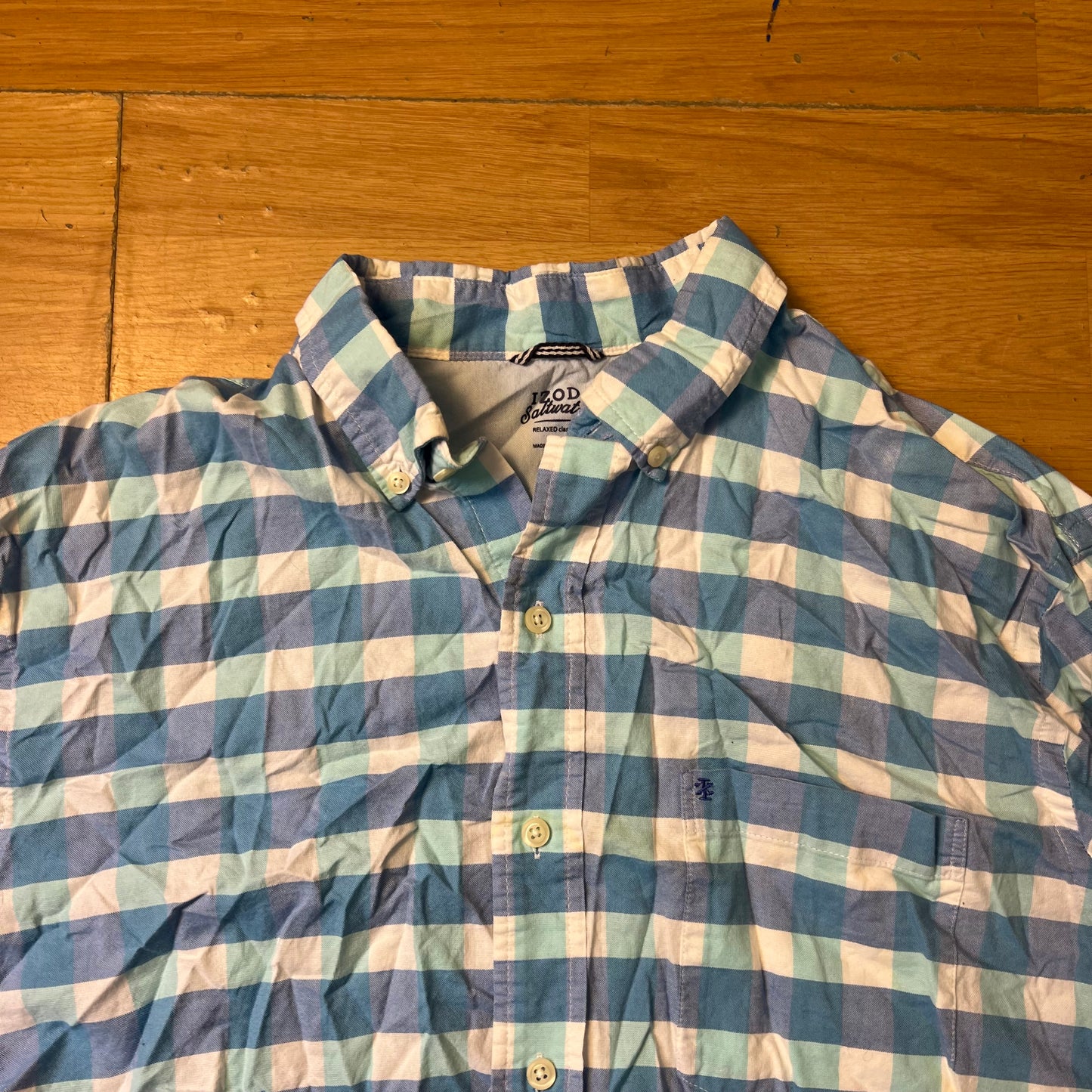 Chemise à carreaux bleu clair - Izod - Taille L