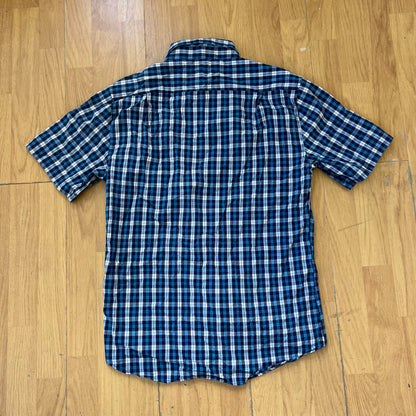 Chemise manches courtes à carreaux bleu - Beverly Hills - Taille M